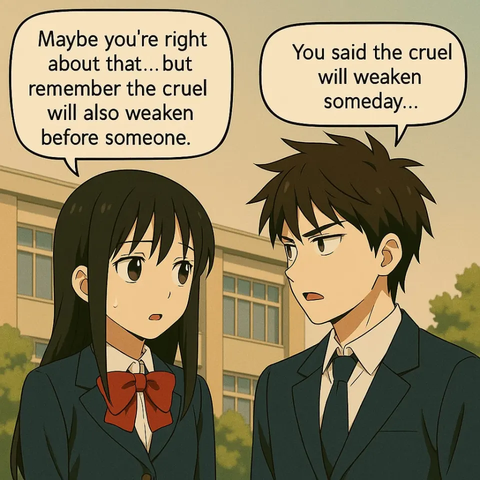 Mary and Kayo talk about whether the cruel will someday weaken
